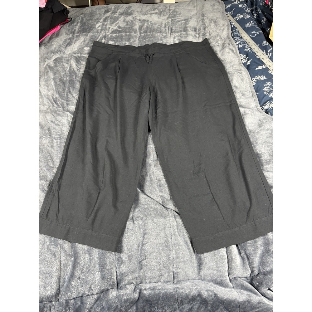 Vtg Jams World Pants Womens Medium Wide Leg Pull On Relaxed Fit Crop Lightweight